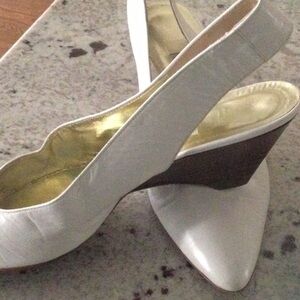 Escada mule slingbacks in white 36.5 vintage
